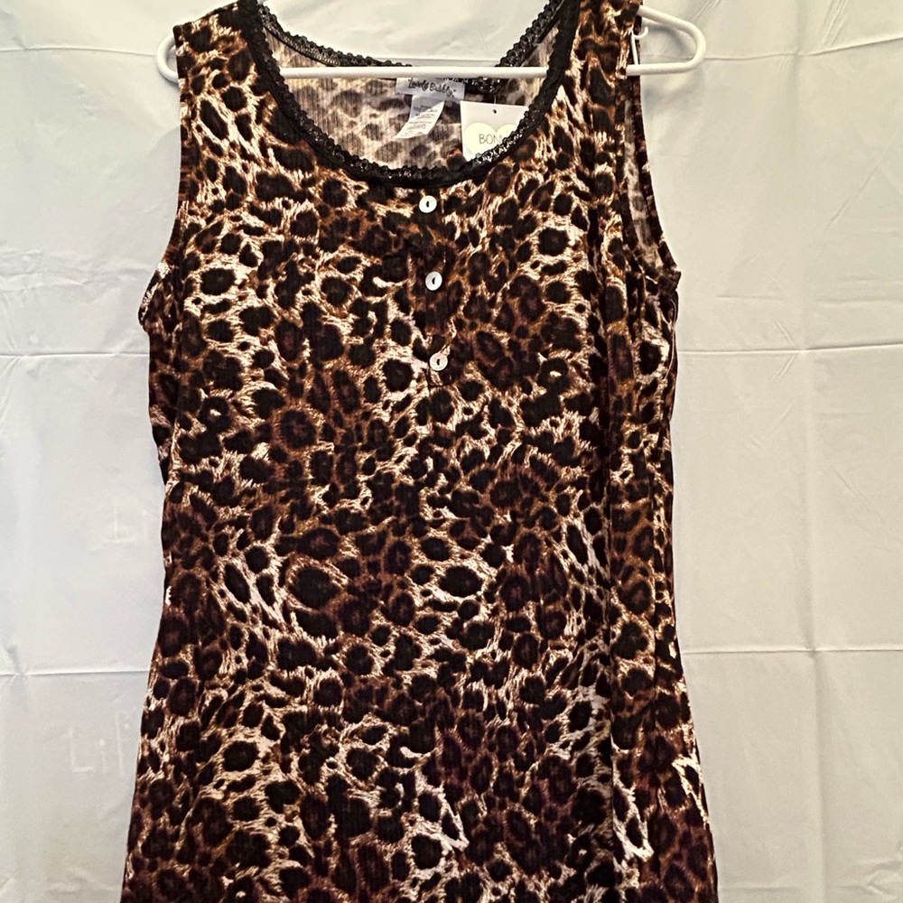 Lovely Bubbly Junior Size Leopard Animal Print Tank Top & Scrunchie Sz 3X